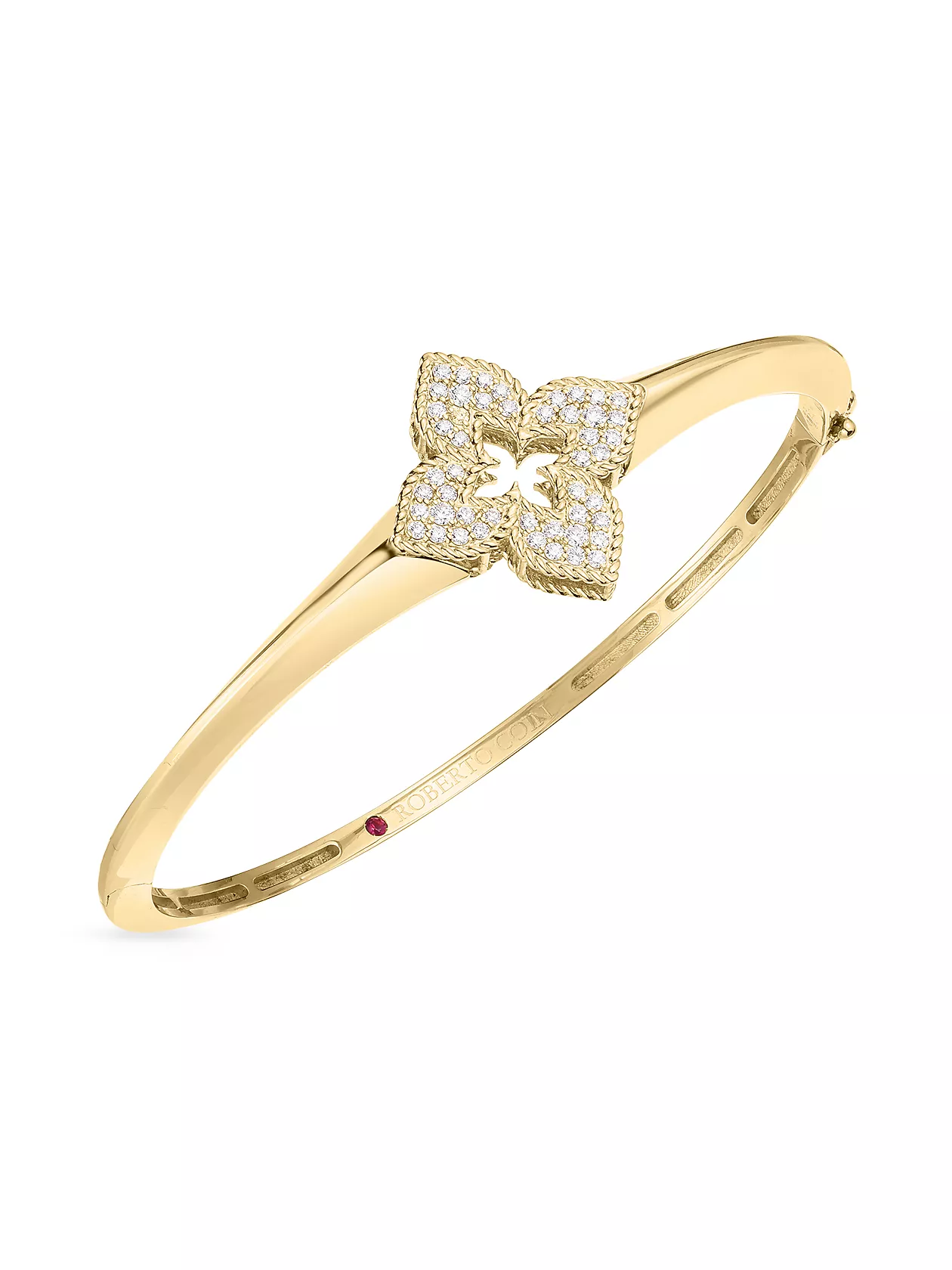 Venetian Princess Diamond Bangle Bracelet in 18K Yellow Gold, 7in