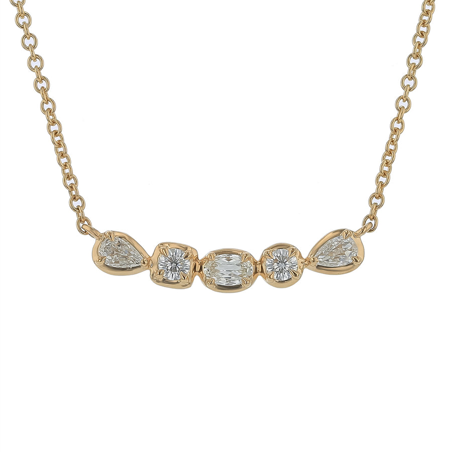 Love Luxe 0.50ct Crisscut L'amour Diamond Mixed Shape Necklace in 14K Yellow Gold, 18"