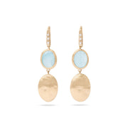Siviglia Aquamarine and 0.05ct Diamond Drop Earrings in 18K Yellow Gold