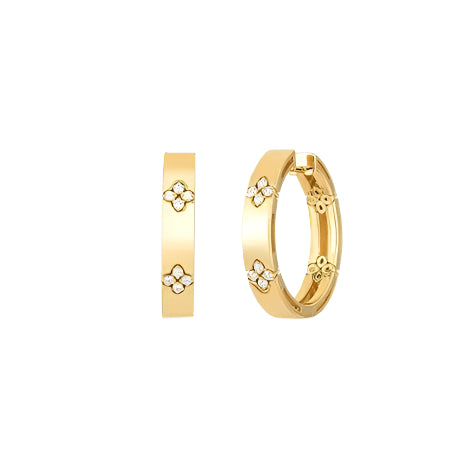 Love in Verona Diamond Hoop Earrings in 18K Yellow Gold