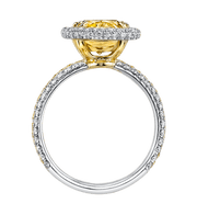 3.54ct Oval Diamond and 0.70ct Round Diamonds Halo Ring in Platinum and 18K Yellow Gold