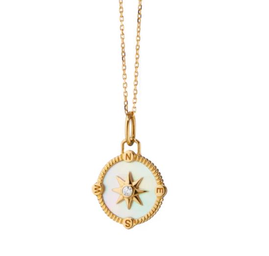 Compass 0.33ct Diamond Adventure Charm in 18K Yellow Gold, without chain