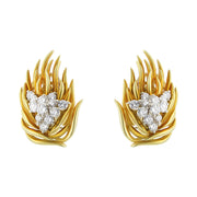 18K Yellow Gold Diamond Earrings