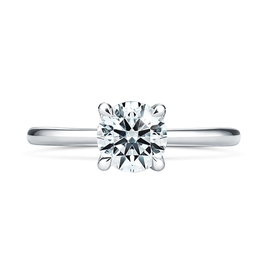 Vela 1.54ct Round Diamond Inscribed Hearts on Fire Solitaire Ring in Platinum, size 6.5