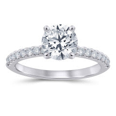 Comfort Fit 0.70ct Diamond Ring Semi Mount in Platinum, size 6 for 2.00ct Round Center