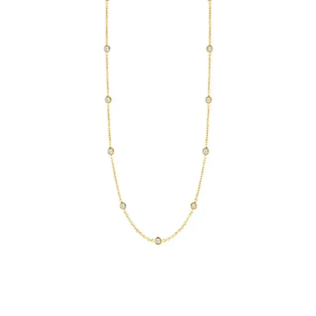 Diamond by the Inch 2.55ct Diamond 13 Station Necklace in 18K Yellow Gold, 18"