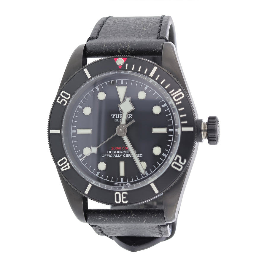 41mm Tudor Black Bay Watch with Black Dial in Black PVD Stainless Steel, Strap