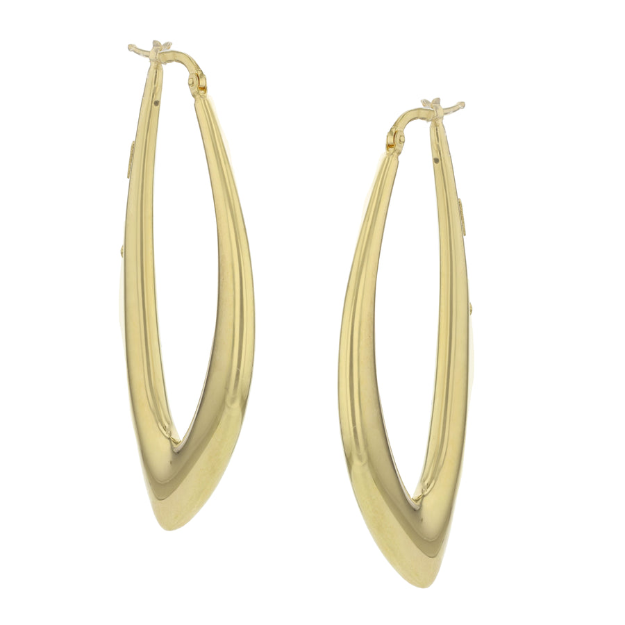Oro Classic Contoured Hoop Earrings in 18K Yellow Gold