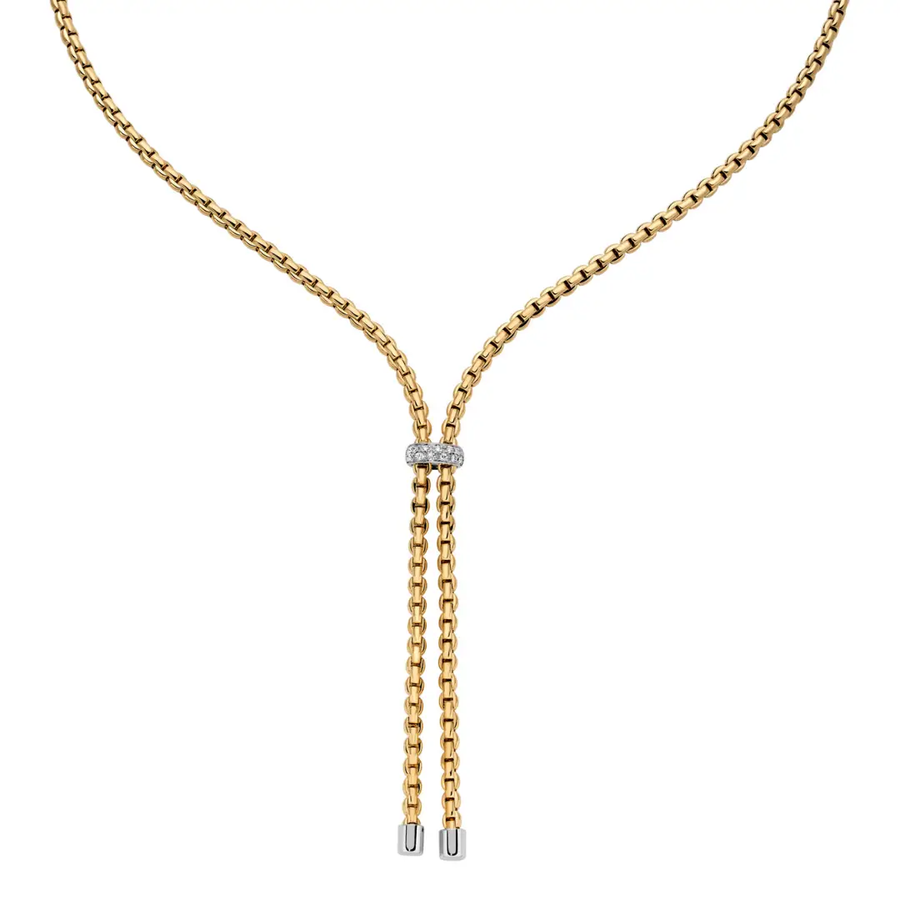 Eka 0.10ct Diamond Lariat Necklace in 18K Yellow Gold