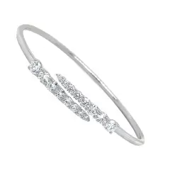 Identity 1.05-1.17ct Diamond Bangle Bracelet in 18K White Gold, size 6