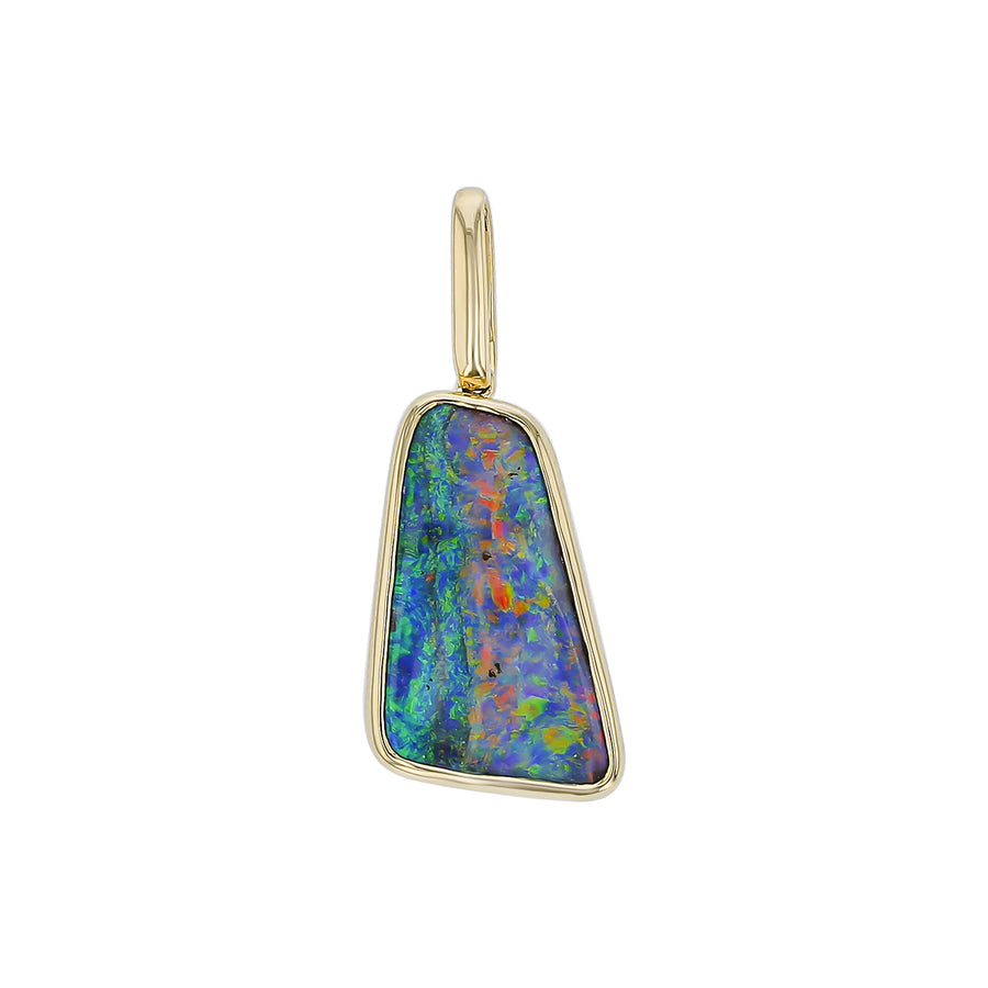 Australian Boulder Opal Pendant in 14K Yellow Gold, without chain