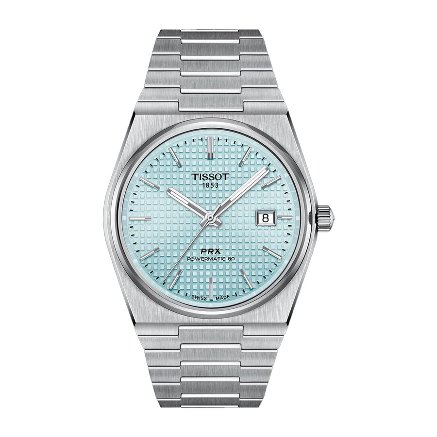 40mm PRX Powermatic 80 Watch with Ice Blue Dial in Stainless Steel, Bracelet