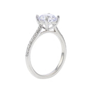 New Aire Diamond Semi-Mount Ring in 18K White Gold and Platinum for Round Center, Size 6