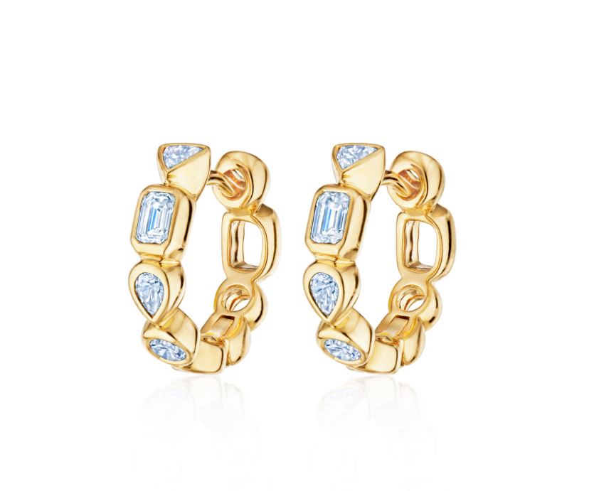 Portofino 0.51ct Diamond Huggie Hoop Earrings in 18K Yellow Gold