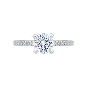 18K White Gold Fire and Ice Diamond Engagement Ring
