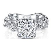 Platinum Cushion Diamond Chantilly Engagement Ring