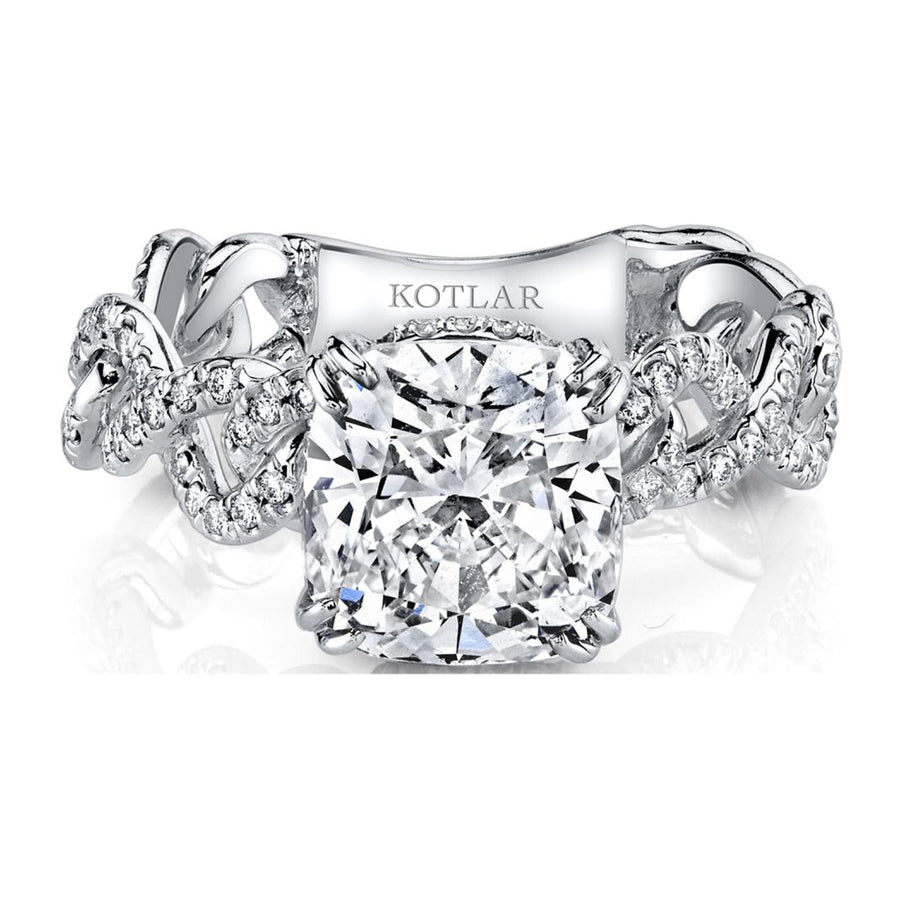 Platinum Cushion Diamond Chantilly Engagement Ring