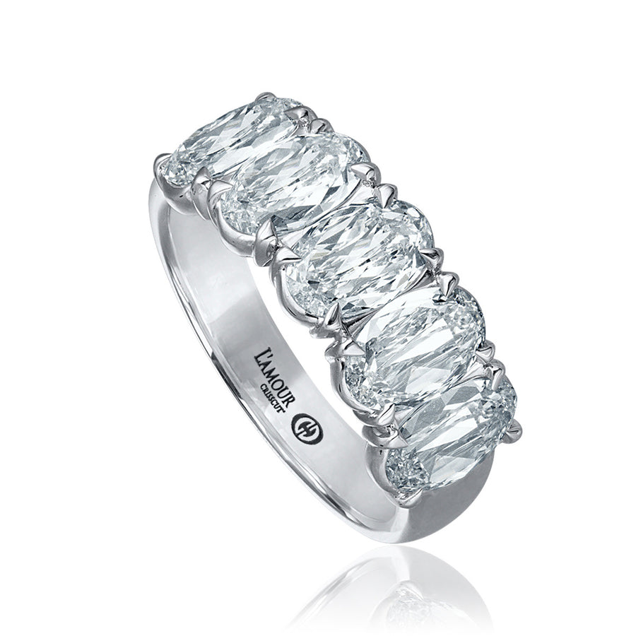 L'Amour Crisscut Diamond 5 Stone Wedding Band