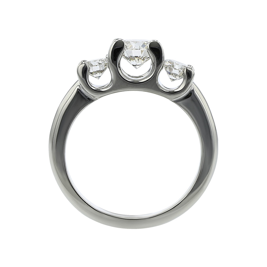 Platinum Fire and Ice Round Brilliant Diamond Engagement Ring