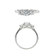 Platinum Fire & Ice Diamond 3-Stone Trellis Engagement Ring