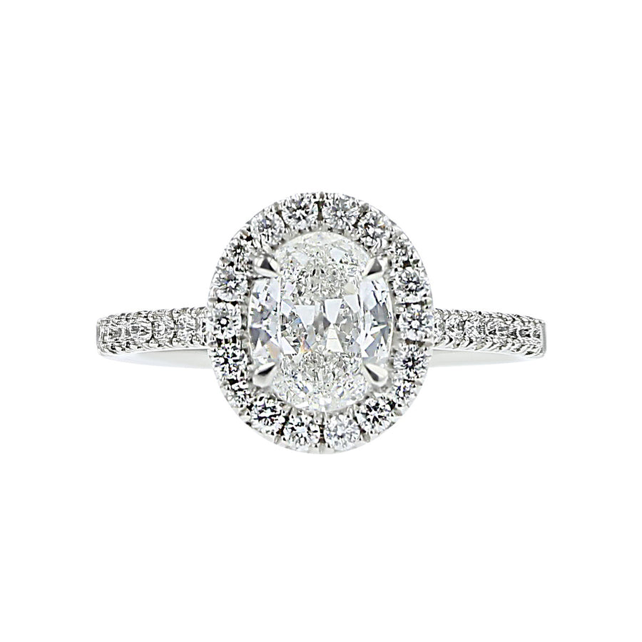 Oval Diamond Halo Engagement Ring