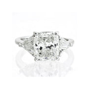 Radiant-Cut Diamond Platinum Three Stone Ring