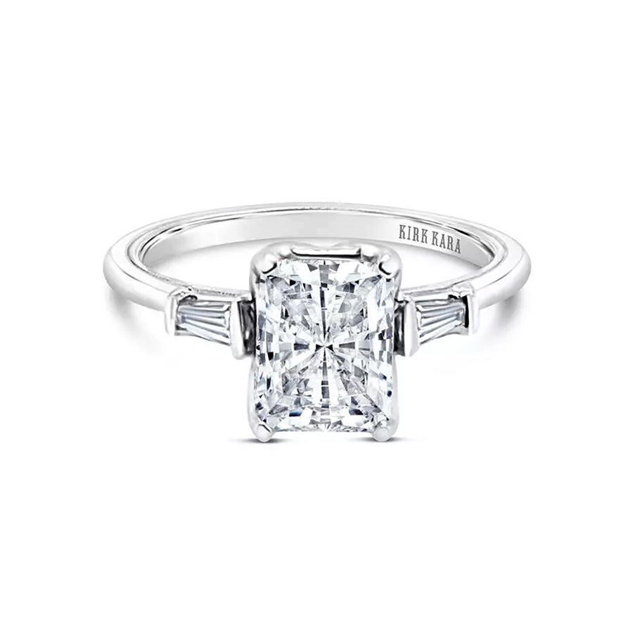 3 Stone Baguette Diamond Engagement Ring Setting