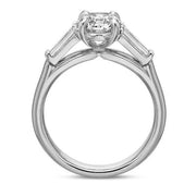 Flush Fit Diamond Semi-Mount Ring in 18K White Gold and Platinum for Round Center, Size 6