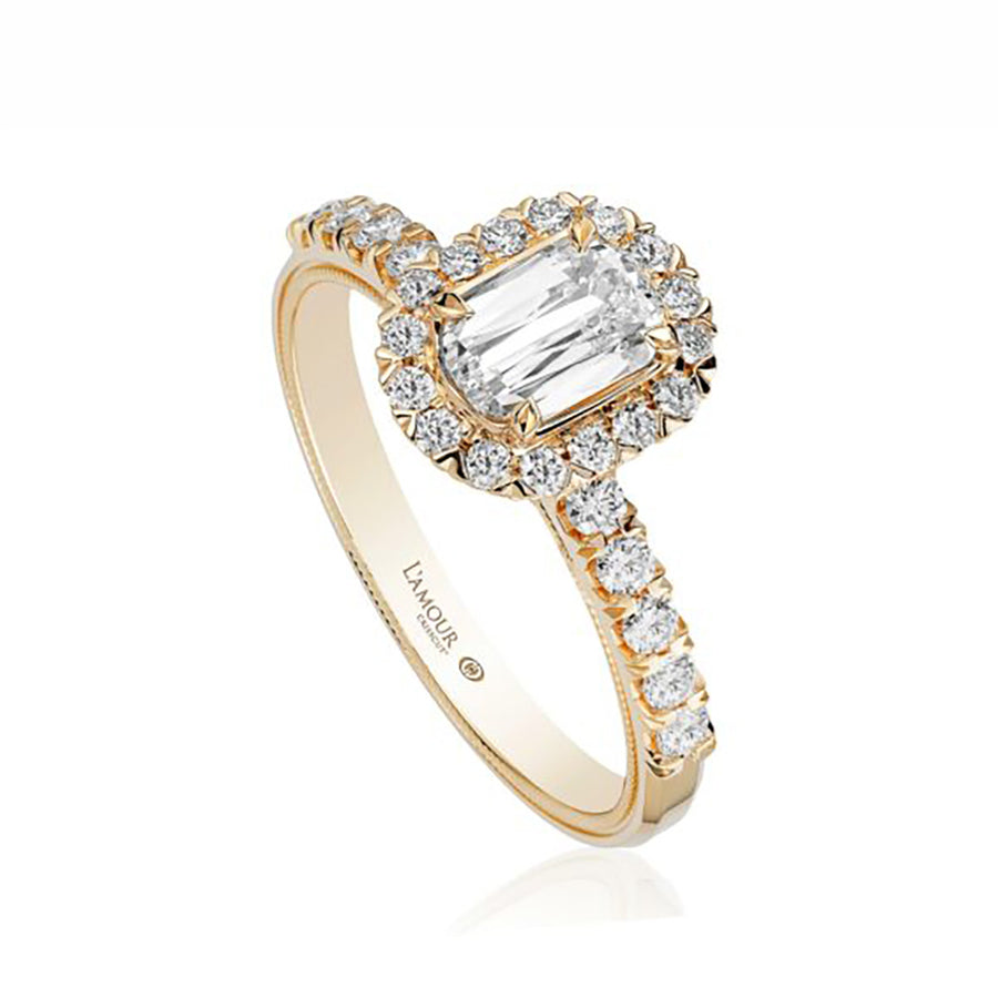 L'Amour Crisscut Oval Diamond Engagement Ring