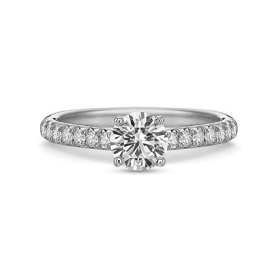 Half Round Diamond Engagement Ring Setting