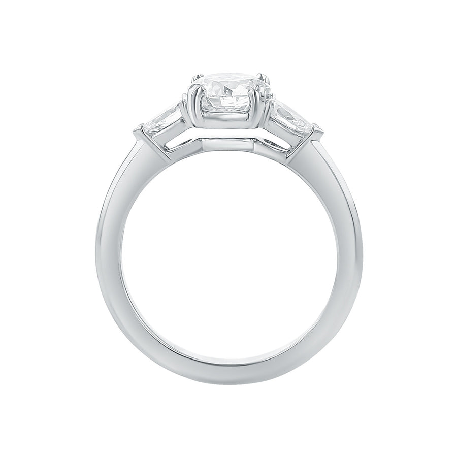 Diamond 3 Stone Engagement Ring Setting in Platinum