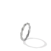 DY Wisteria Band Ring in Platinum with Pave Diamonds