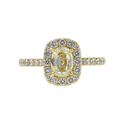 14K Gold Cushion-cut Diamond Halo Engagement Ring