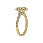 14K Gold Cushion-cut Diamond Halo Engagement Ring
