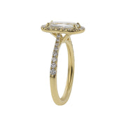 14K Gold Cushion-cut Diamond Halo Engagement Ring