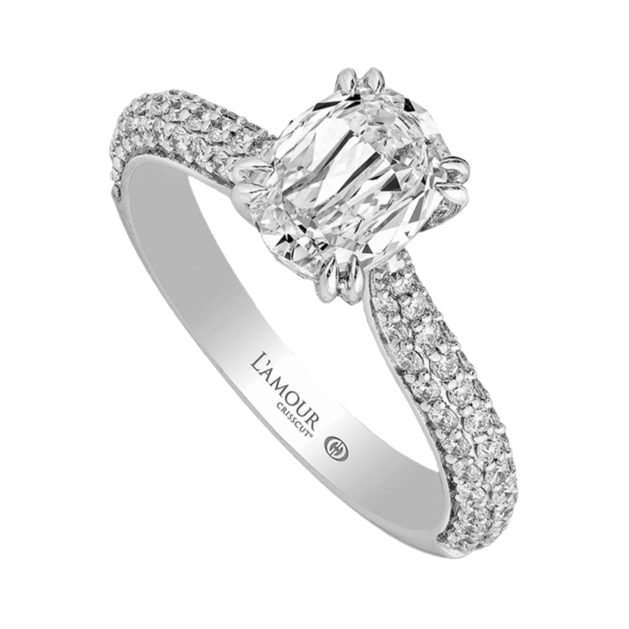 L'Amour Crisscut Solitaire Diamond Engagement Ring