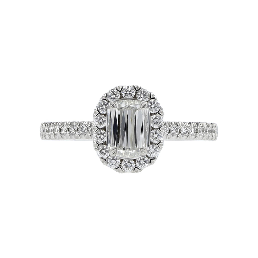 L'Amour Crisscut Diamond Halo Engagement Ring