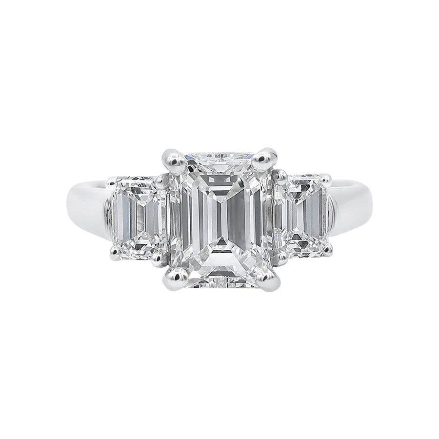 Emerald Cut Phantom Tension Ring in Platinum – George William