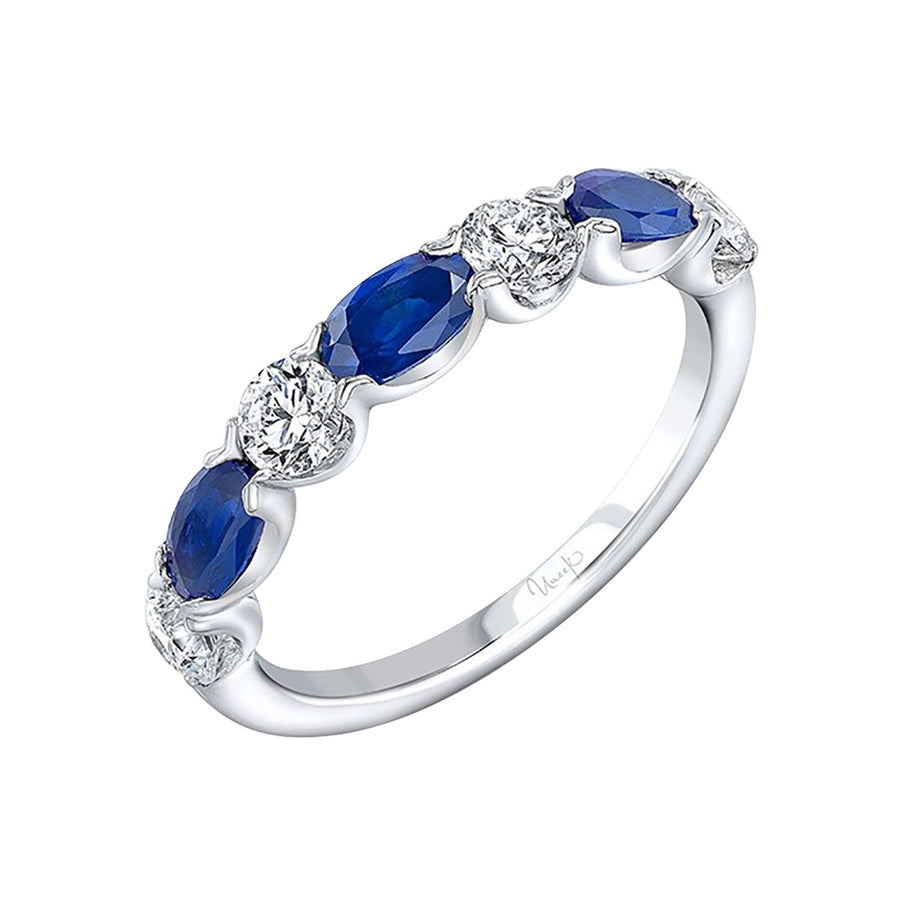 Blue Sapphire Diamond Wedding Band