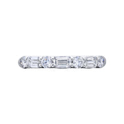 Emerald-cut and Round Diamond Band
