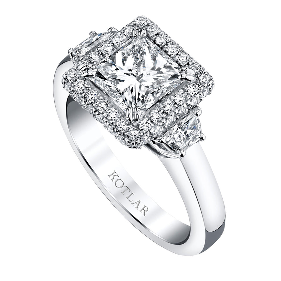 Princess-cut Diamond Halo Engagement Ring