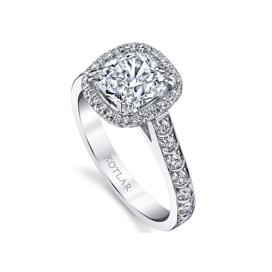 Platinum Cushion Diamond Engagement Ring
