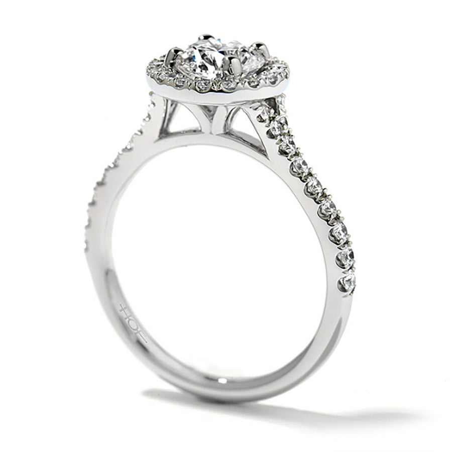 Platinum Transcend Single Halo Engagement Ring