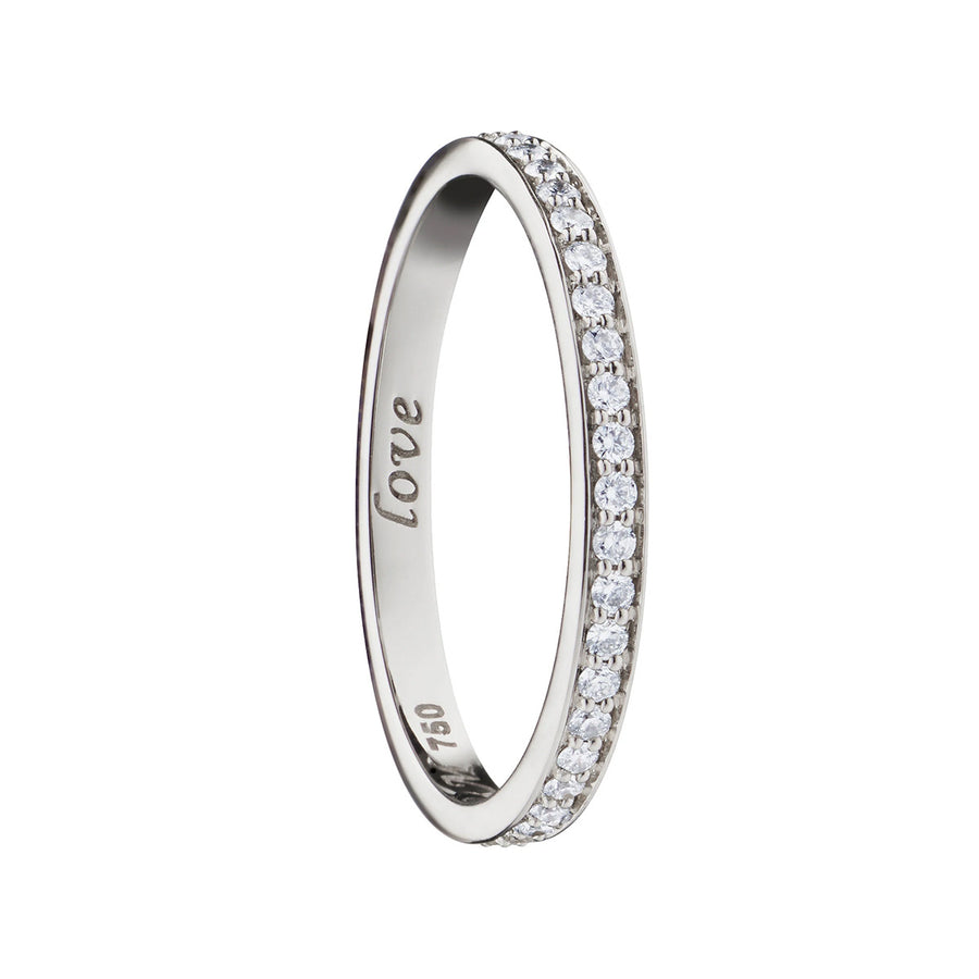 Love Pave Diamond Poesy Stackable Ring