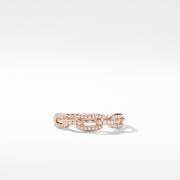 Stax Single Row Pave Chain Link Ring with Diamonds in 18K Rose Gold, 4.5mm