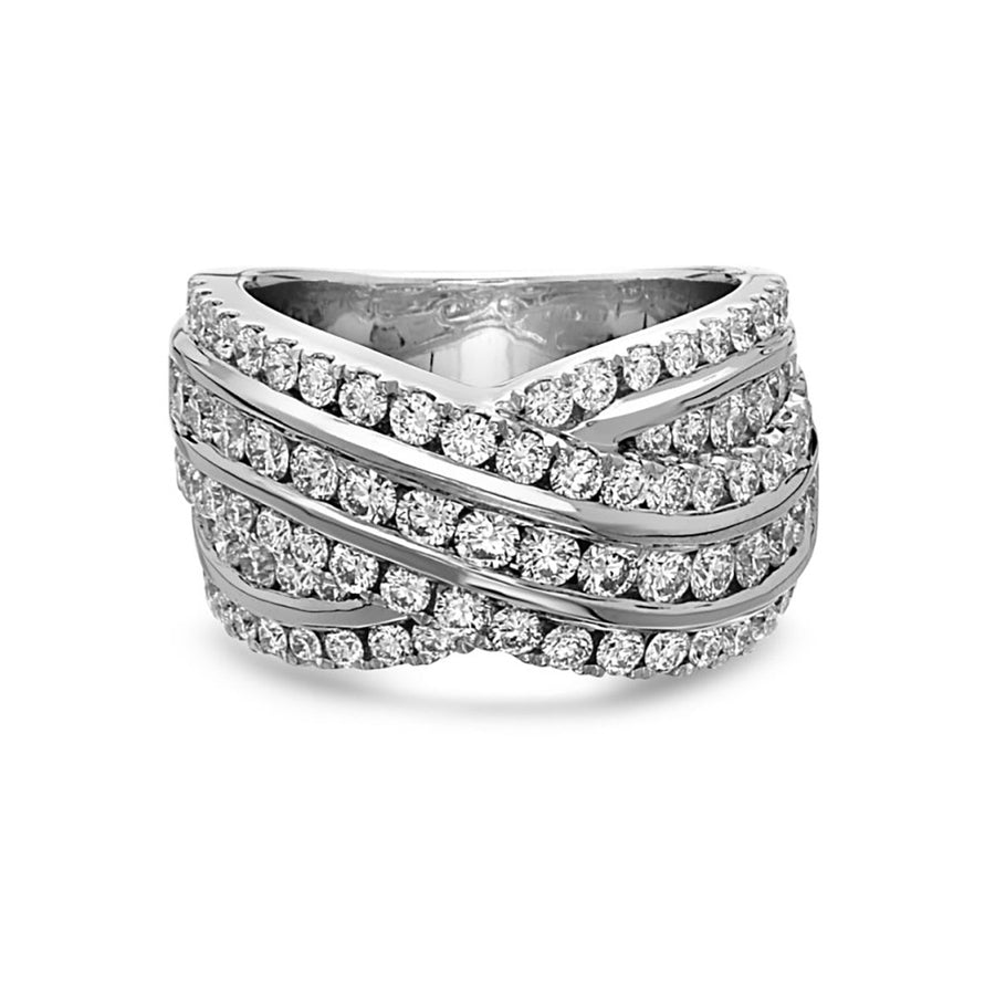 Krypell Collection Platinum and Diamond Overlap Ring