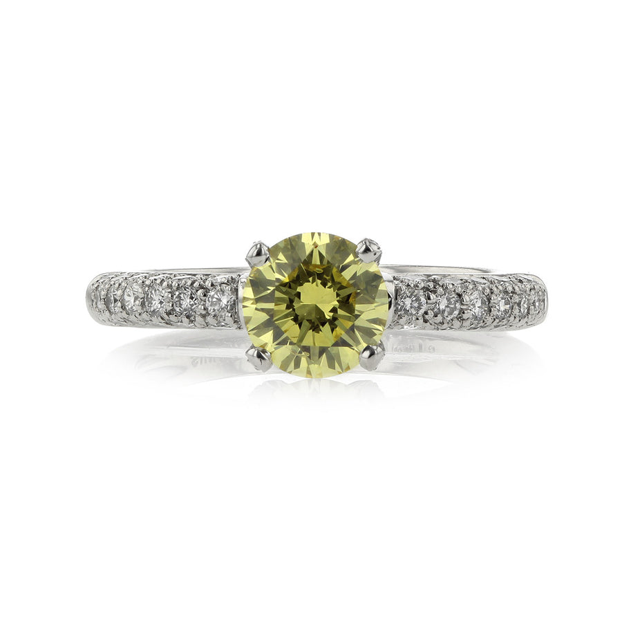 Platinum Yellow Diamond Engagement Ring