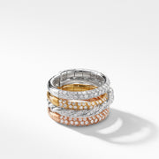 Paveflex Four Row Ring with Diamonds in 18K Gold