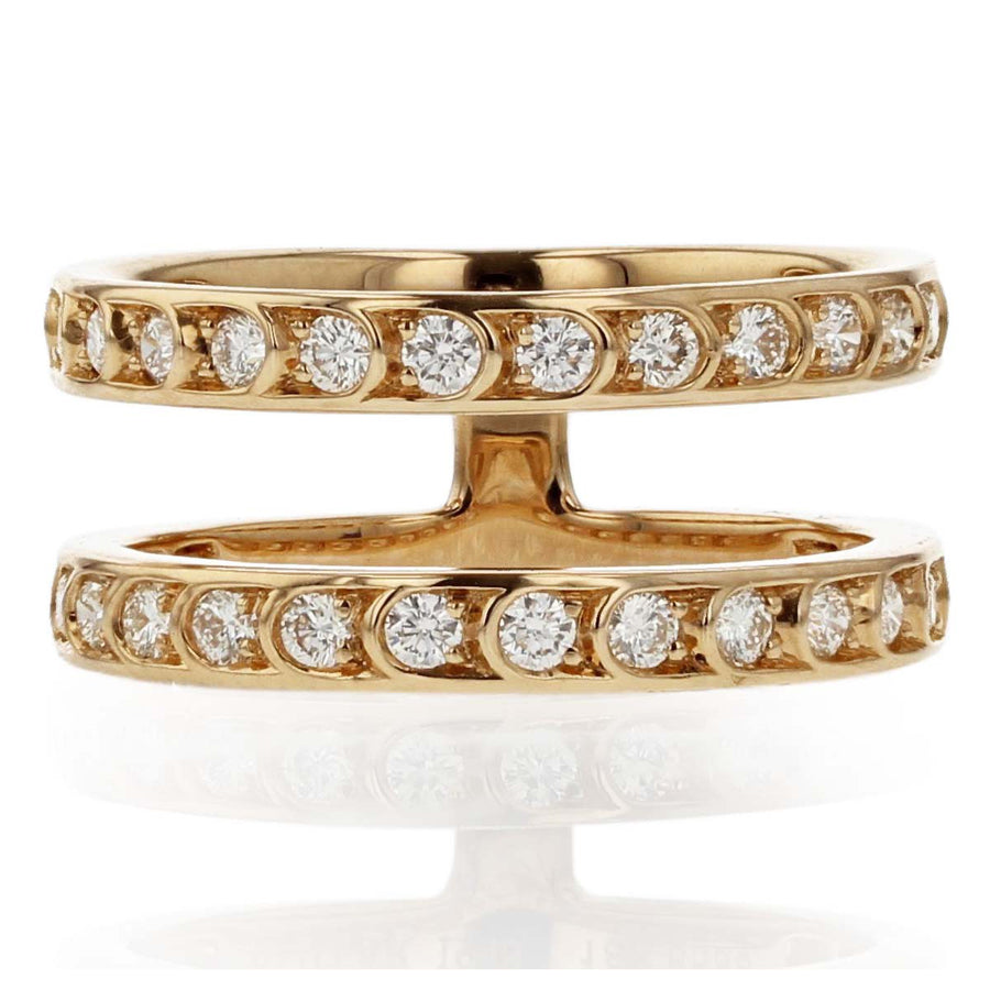 Scallop Artisan Pave Diamond Parallel Band