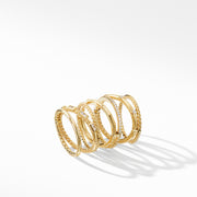 Stax Cable and Pave Ring in 18K Yellow Gold